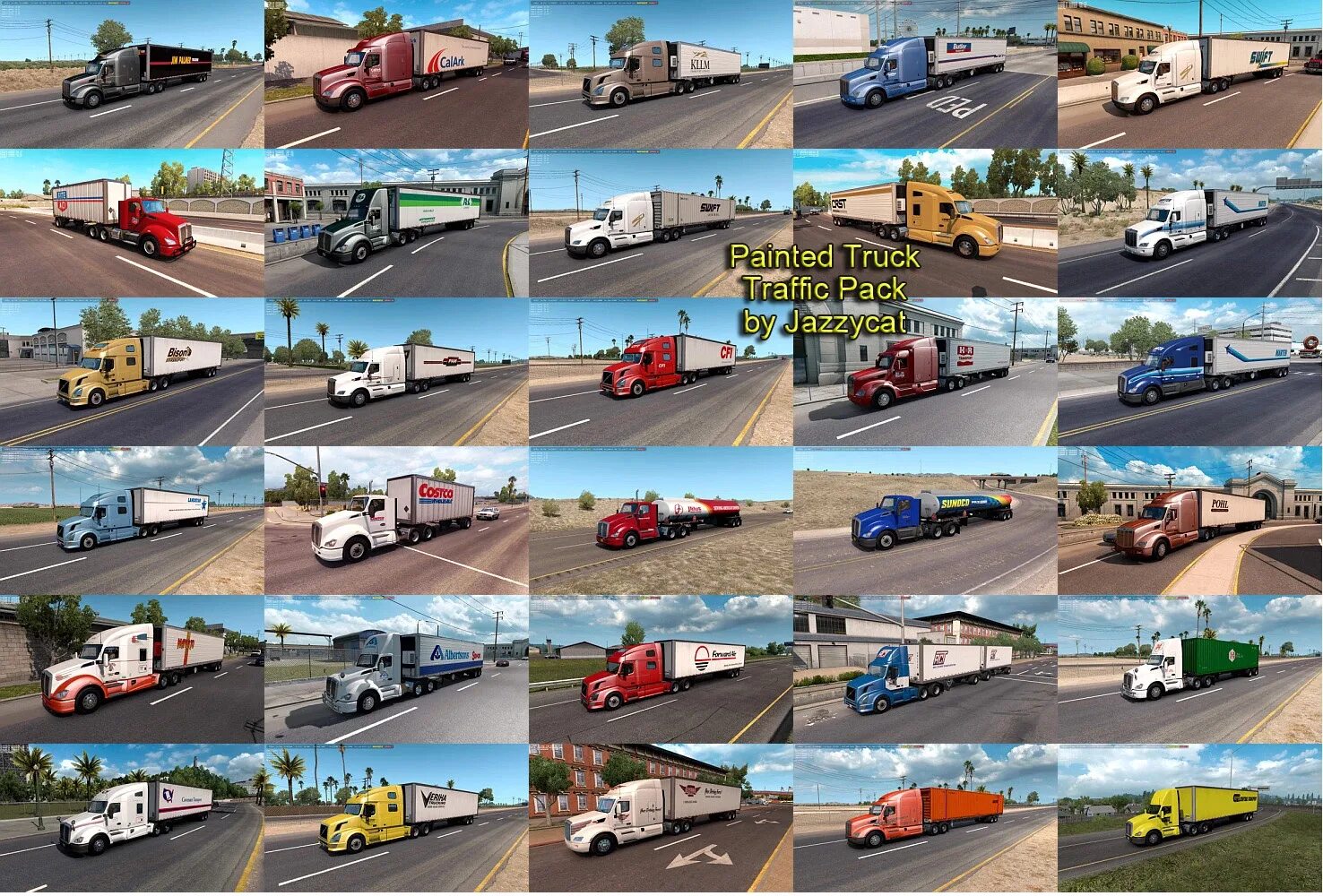 Моды на машины в трак симулятор. Trailer Traffic Pack ETS 2. Прицеп трафик для етс 2 1.47. American Truck Simulator 2 машины. Пак скинов для прицепов для АТС 1.31.