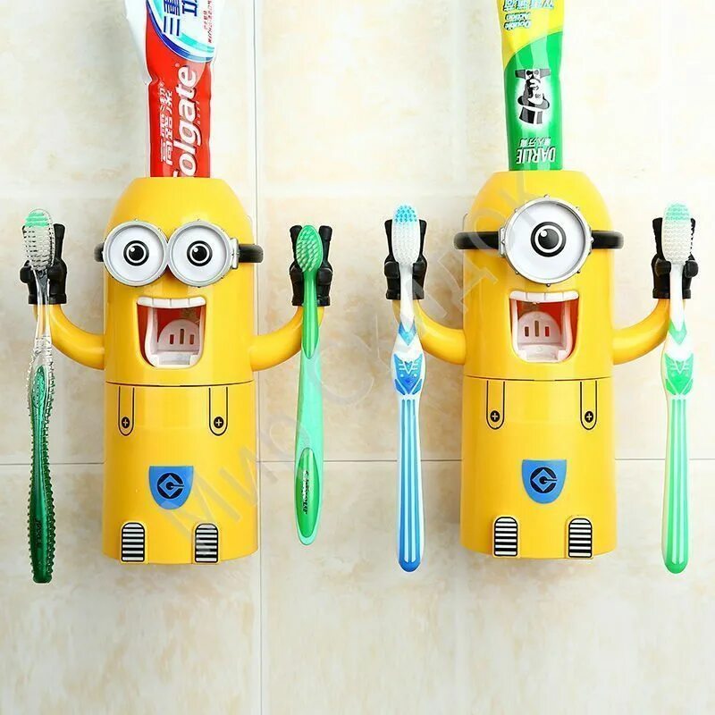 Детский распределитель. Детский распределитель. Автоматический дозатор для зубной пасты с держателем для щеток. Детский распределитель. Дозатор для зубных щеток миньон.