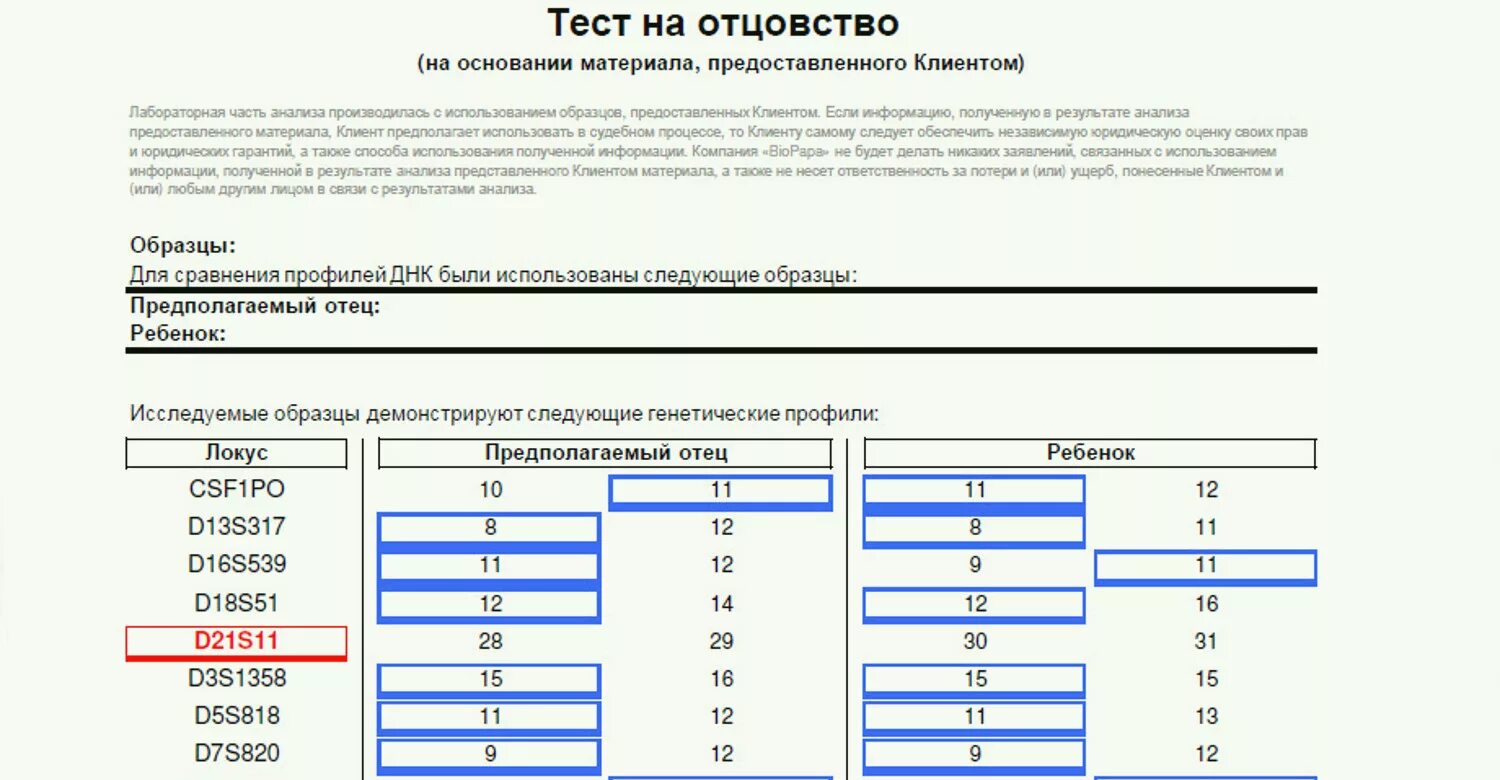 Тест на отцовство для суда