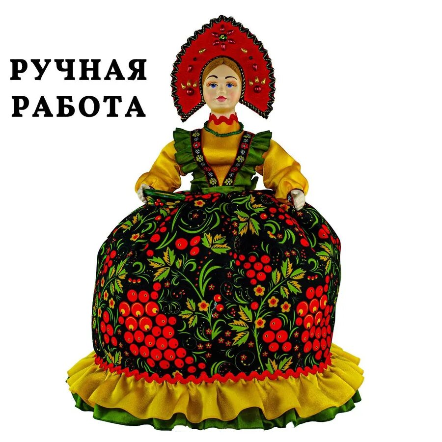 Кукла хохлома. Кукла грелка на чайник. грелка на чайник хохлома. грелка в русском стиле кукла.