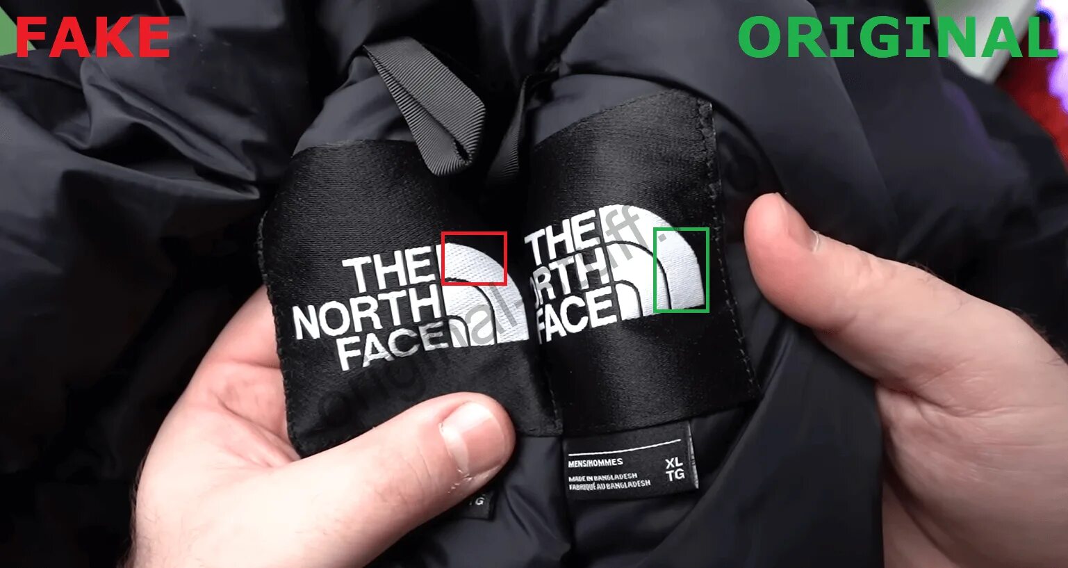 как отличить оригинальный north face
