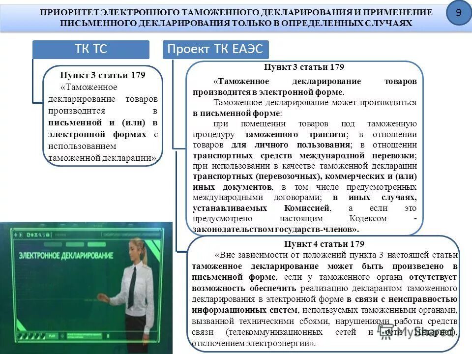 Таможенная процедура декларирования товаров