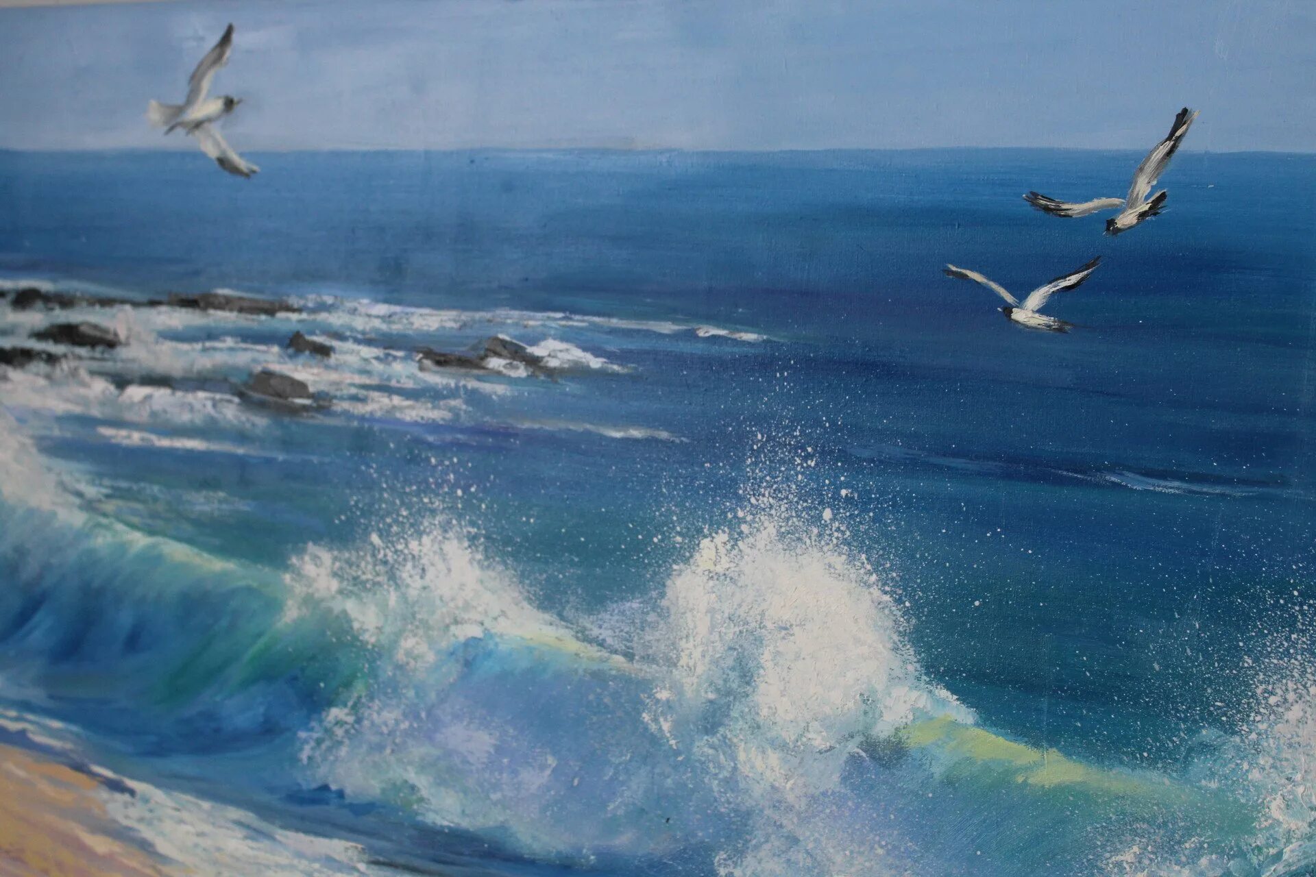Волны и чайки над морем. Чайки над морем живопись. Чайки над морем. Чайки над волной.