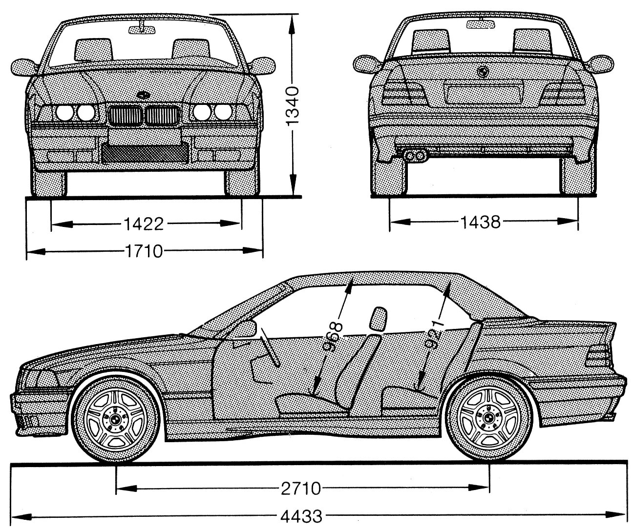 Е34 объем. Колесная база БМВ е36. Чертеж БМВ е36 купе. BMW m3 e36 Coupe. БМВ е36 габариты.
