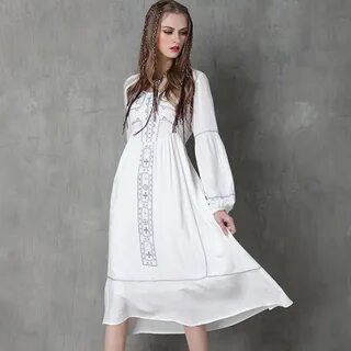 Хлопковые платья с длинным рукавом