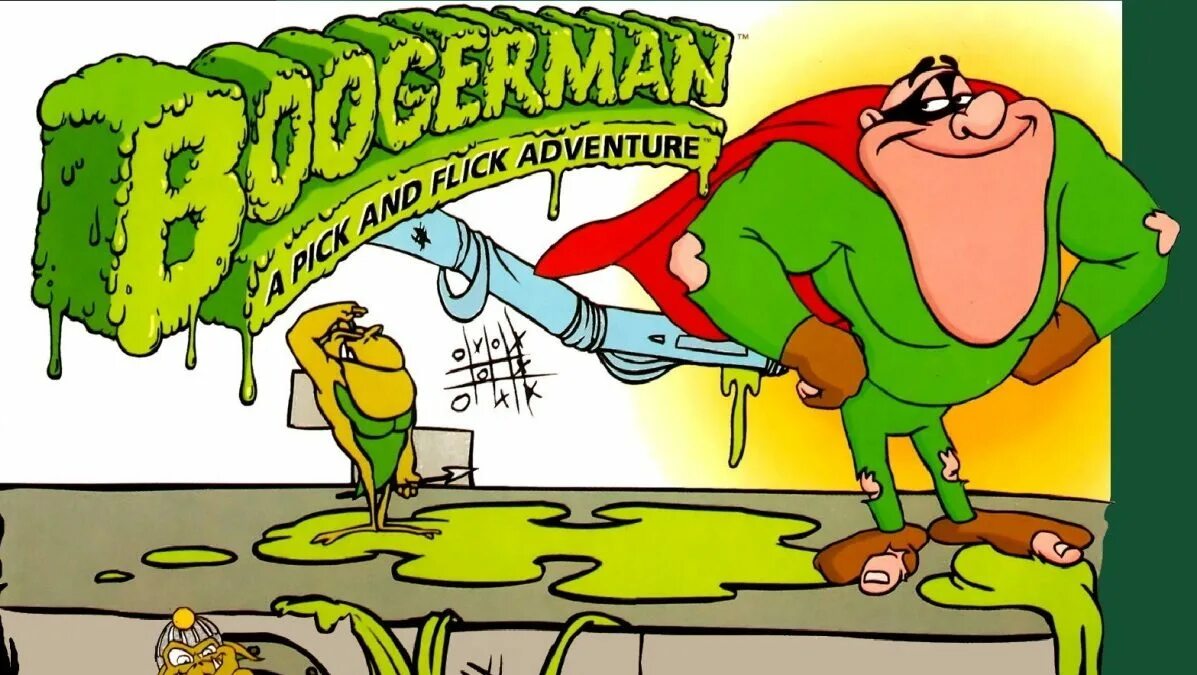 Pick and flick adventure. Boogerman игра. Бугермен сега. Бугермен арт. Boogerman 20th Anniversary.