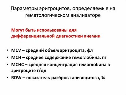 Параметры анализаторов