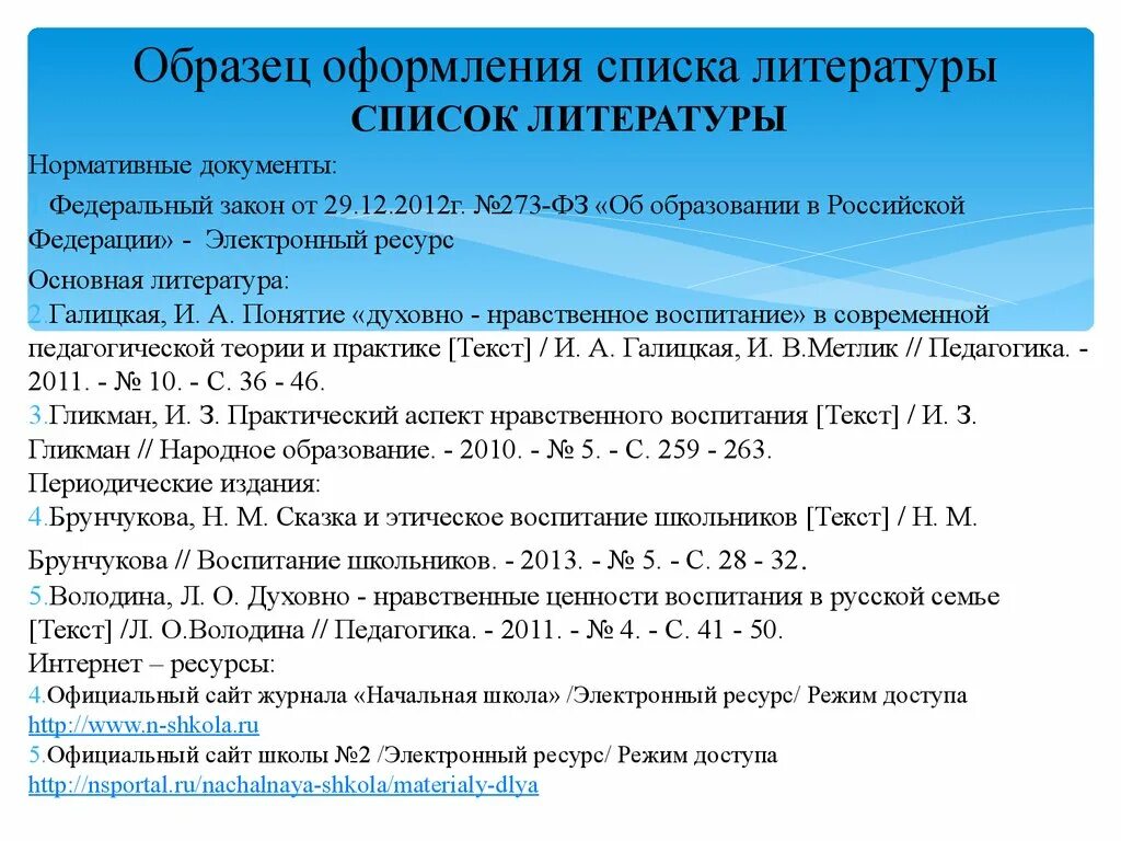 Как оформлять ссылку в списке источников