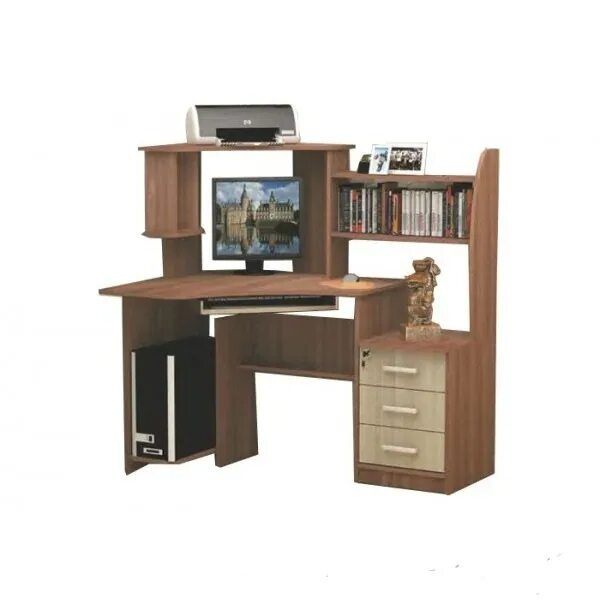 Письменный стол Остин с надстройкой 9334. Купить компьютерный угловой с надстройкой