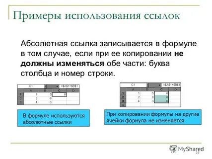 Выберите абсолютную ссылку в электронных таблицах
