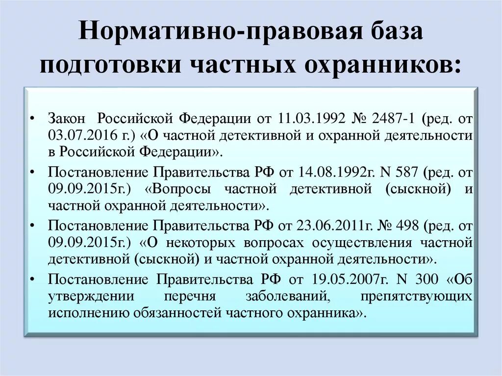 Нормативно правовая группа это. Нормативно правовая база. Правовые основы частной охранной деятельности. Ннормативноправовая база. Нормативные документы для охранника.