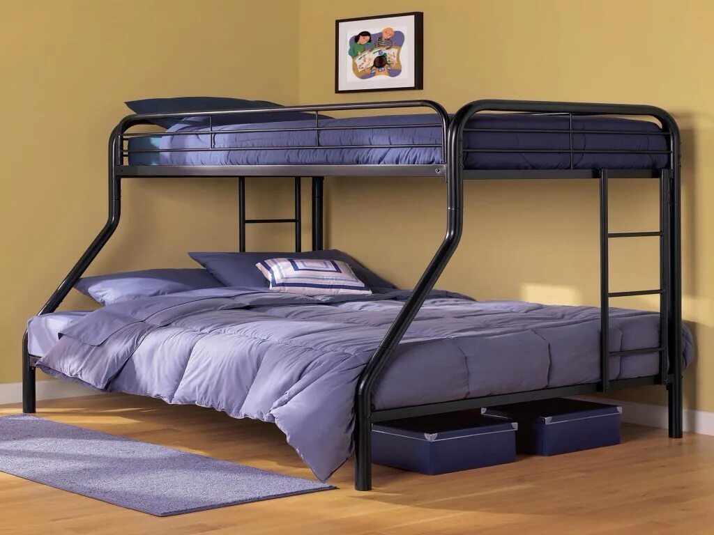 Двухъярусная кровать Gunmetal Full/Full Bunk Bed. Двухъярусная кровать Twin/Full Bunkbed (Metal). Кровать металлическая двухъярусная 1964x930x1750. Трехспальная кровать взрослая одноярусная.