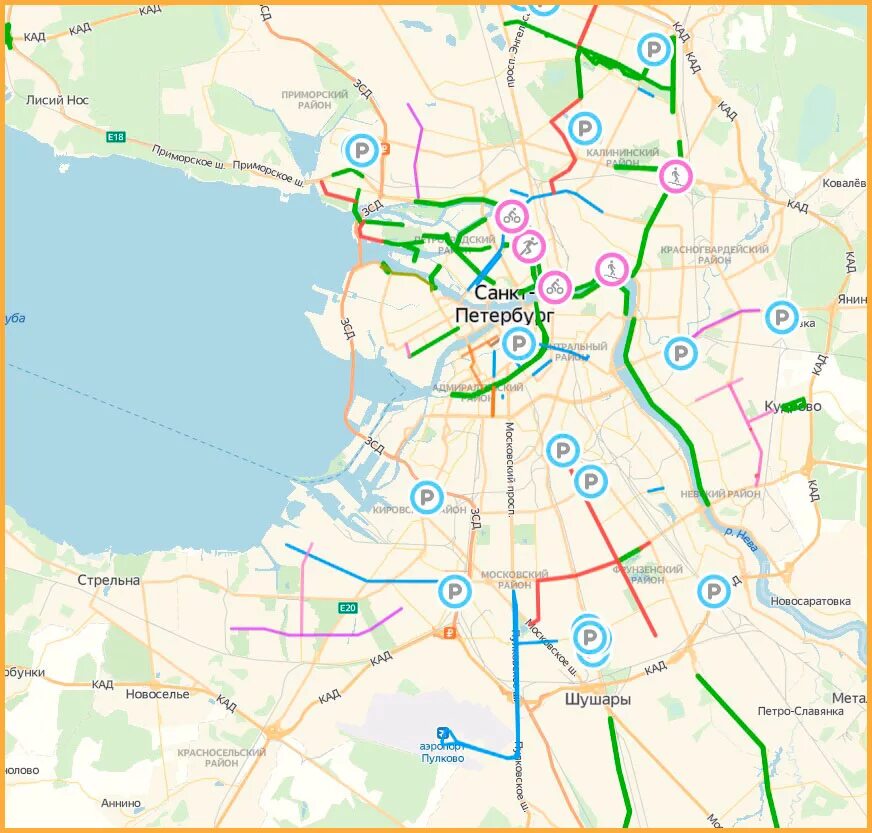 Велодорожки в Санкт-Петербурге 2021 на карте. Карта велодорожек СПБ 2021. Велосипедные маршруты Санкт-Петербурга на карте. Велодорожки СПБ на карте.