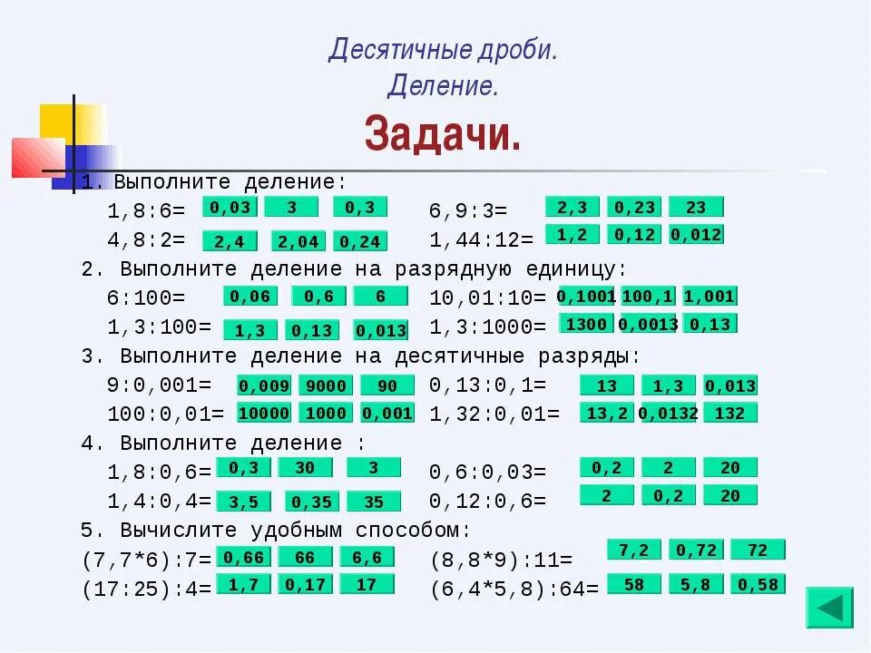 Разрядные единицы десятичных дробей. Разрядные единицы десятичных дробей