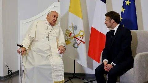 Папата завърши посещението си в Корсика със среща с президента Макрон - Vat...