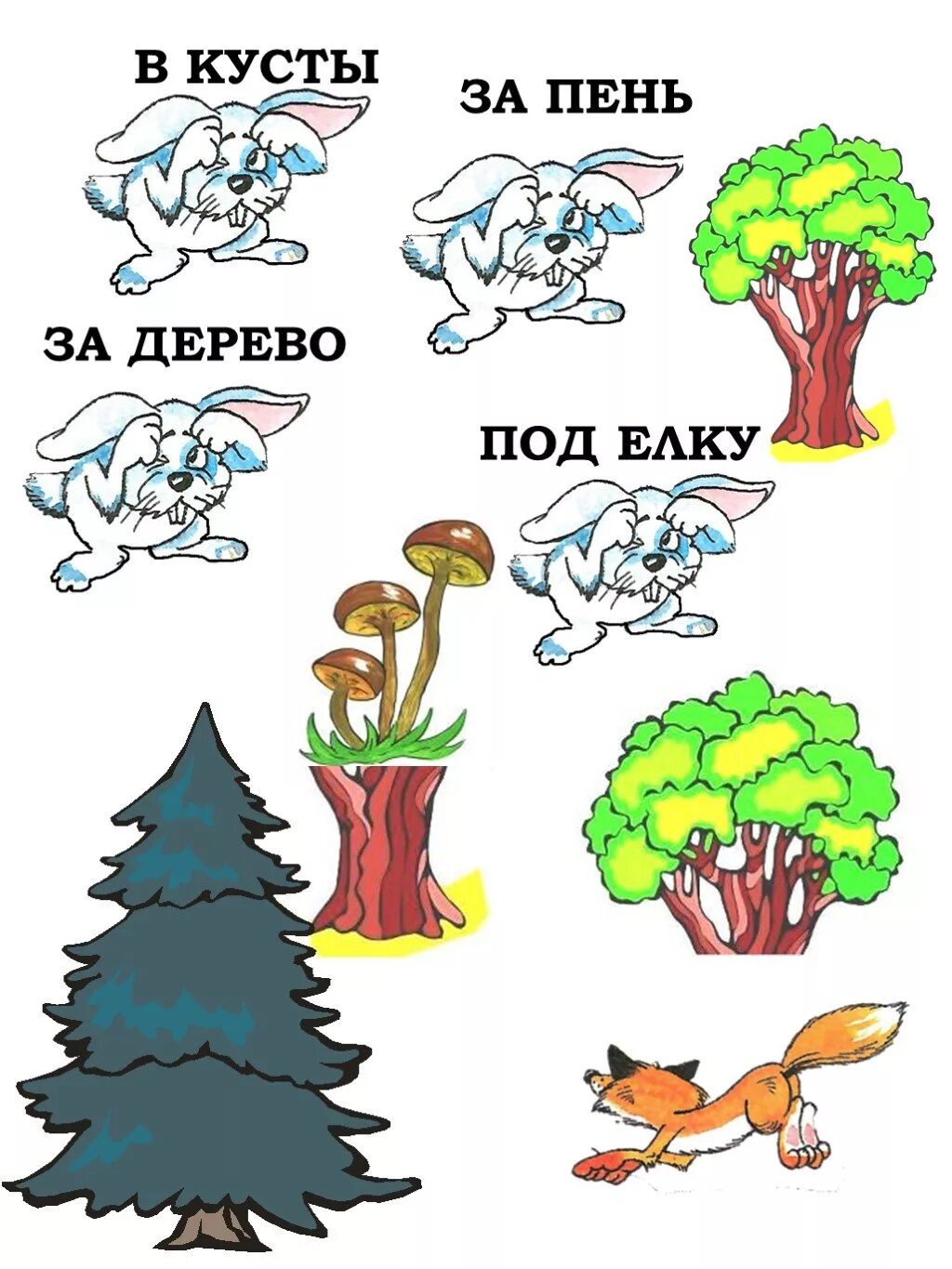 Изучение предлогов. 4 предлога в лесу. Предлоги под над для дошкольников. Картина прятки по гербовой. 4 предлога в лесу.