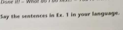 The sentences in ex