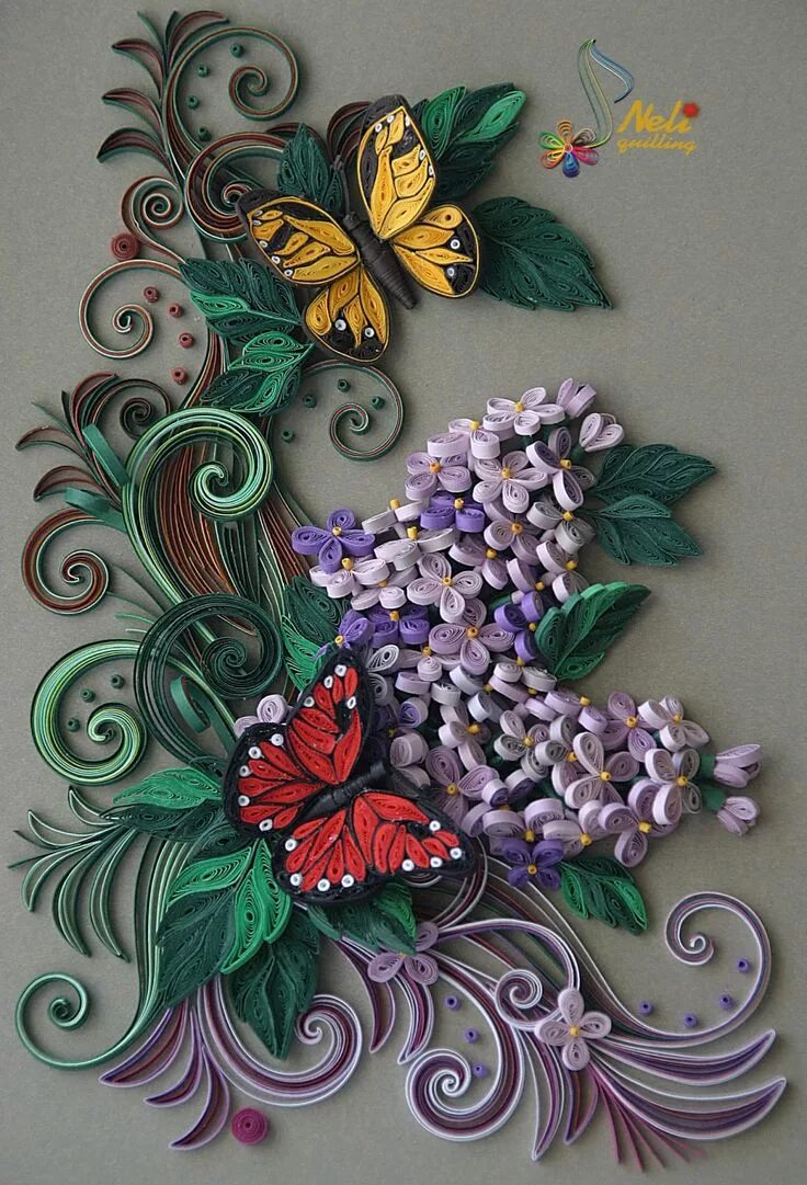 Ayani art: Purple and Green Quilling Quilling designs, Paper quilling flowers, Q