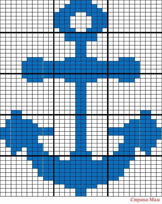 Якорь схема. Жаккардовый узор якоря. Якорь схема. Схема вышивки морская тематика. Жаккард морская тематика.