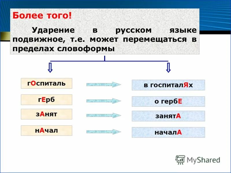 фронты ударение