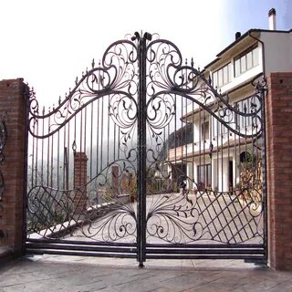 Simple wrought iron main gate designs for Driveway  Garden. 