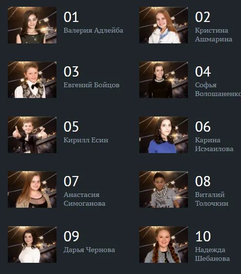 Голосуй за участников