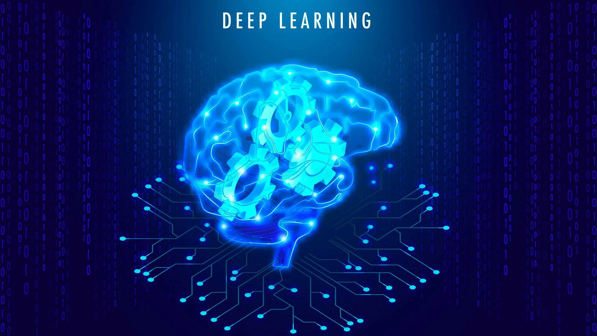 Deep learning. Дип лернинг. глубокое обучение. deep machine learning. deep learning на синем фоне.