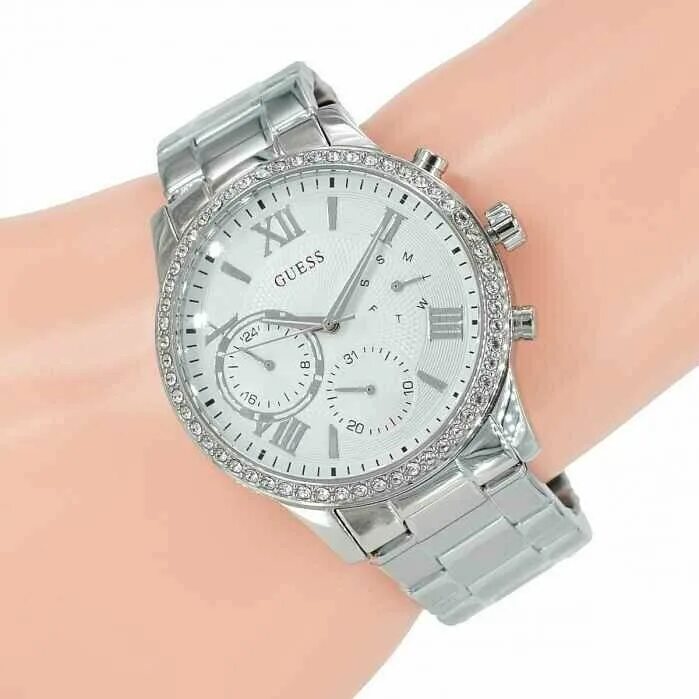 Наручные часы женские guess w1069 серебристые. Часы guess со стразами. Часы женские наручные guess оригинал. Серебряные часы guess со стразами и хронограф.