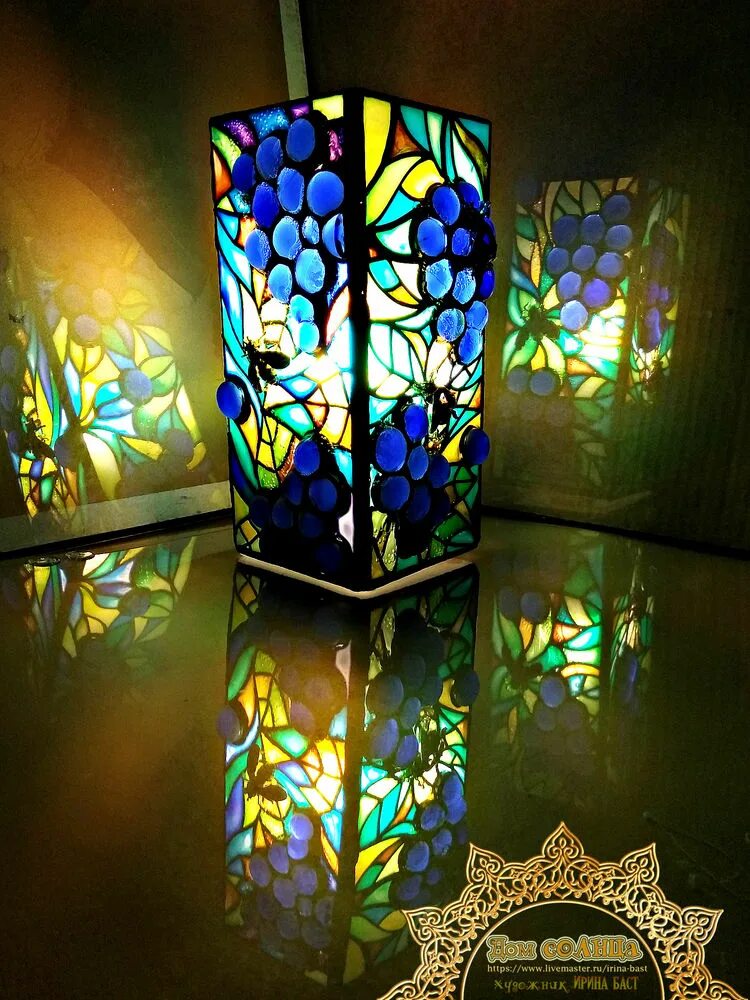 Витражный светильник своими руками stained glass lamp tiffany Stained glass lamp shades, Stained glass chandelier,