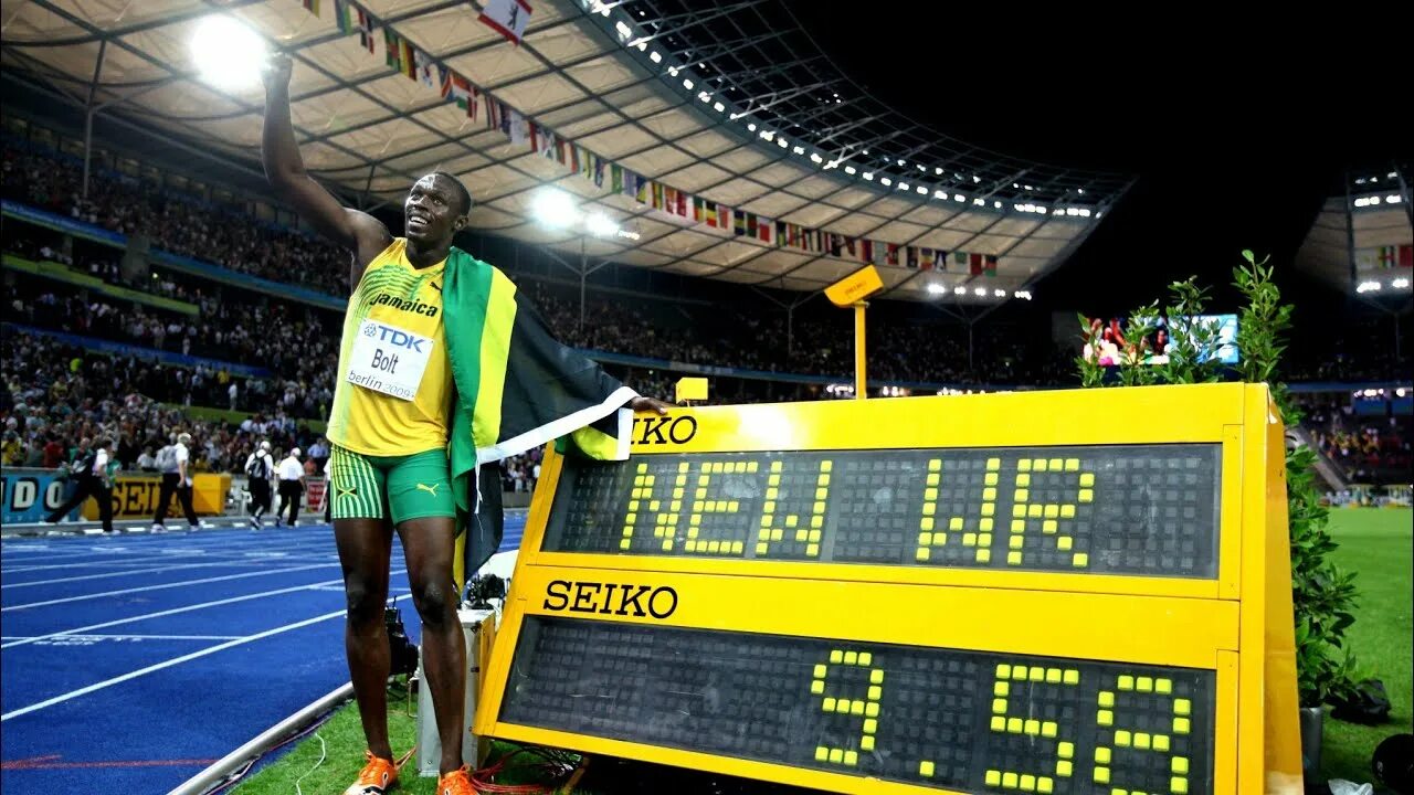 Run time 9. Усэйн болт рекорд 100. Усейн болт 9.58. Усейн болт 2009. Усейн болт 100 метров 9.58.
