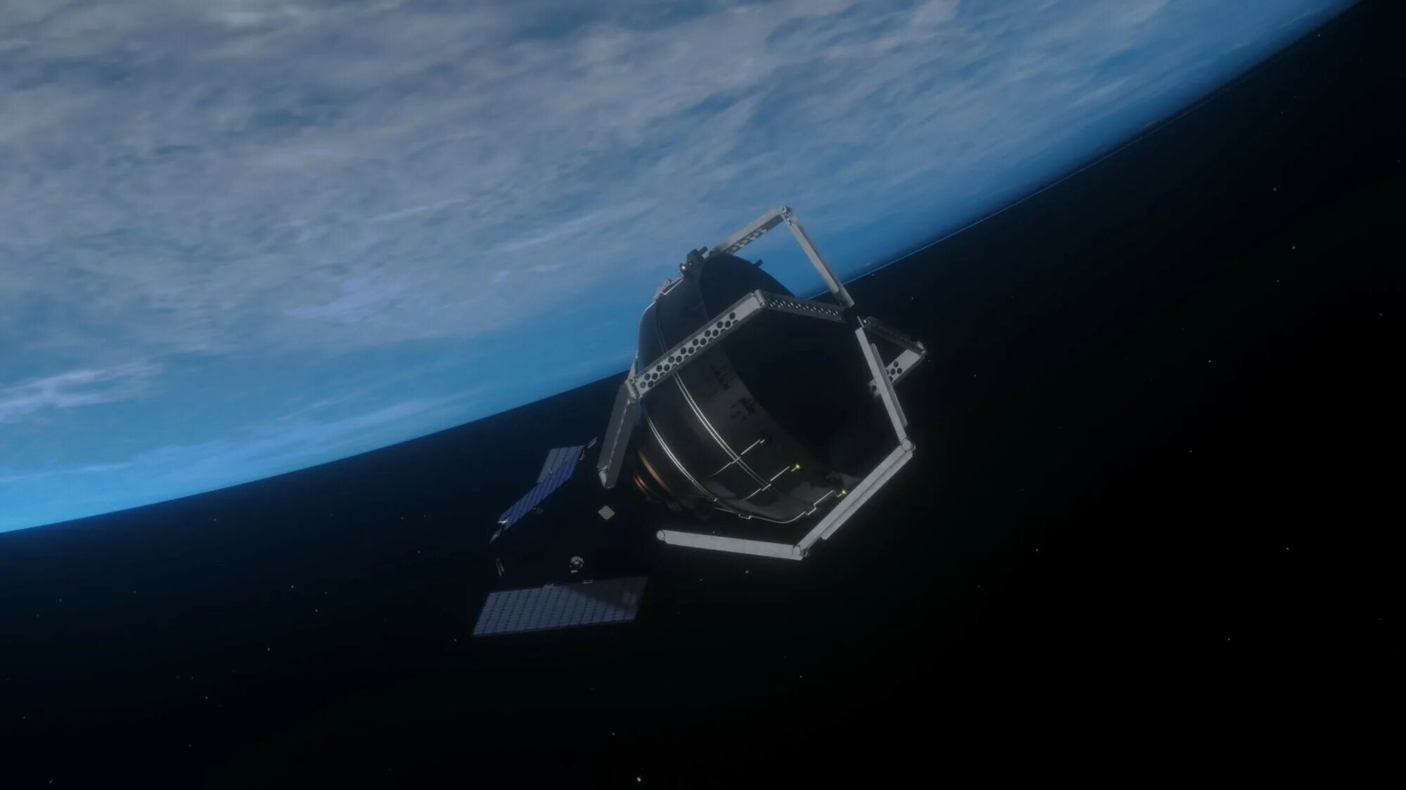 Press float space. Clearspace-1. спутник для уборки мусора. космический спутник для уборки мусора арт. удаление космического мусора с помощью роботов.