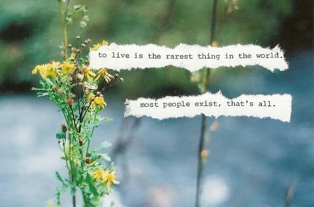 To Live is the rarest thing in the. To Live is the rarest thing in the World. Most. To Live is the rarest thing in the World. Most people exist, that’s all. Text about Flowers.