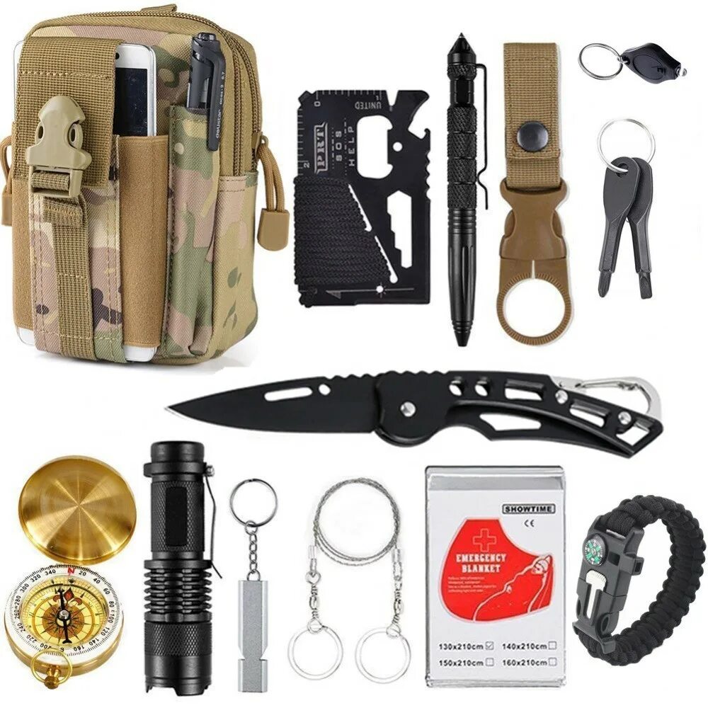 Survival tool. Снаряжение выживальщика EDC. Набор для выживания Survival. Kit. Тактическое снаряжение для выживания ЕДС. ЕДС набор для выживания в лесу.