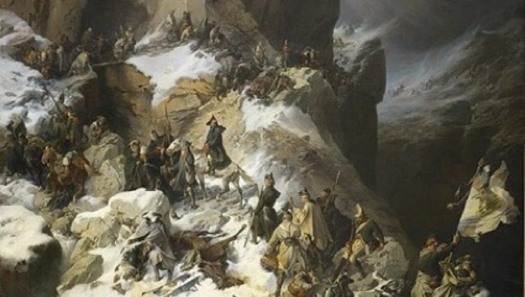 Картина через альпы. Швейцарский поход суворова 1799. альпийский поход суворова 1799. швейцарский поход суворова. сентябрь-октябрь 1799. поход суворова через альпы.