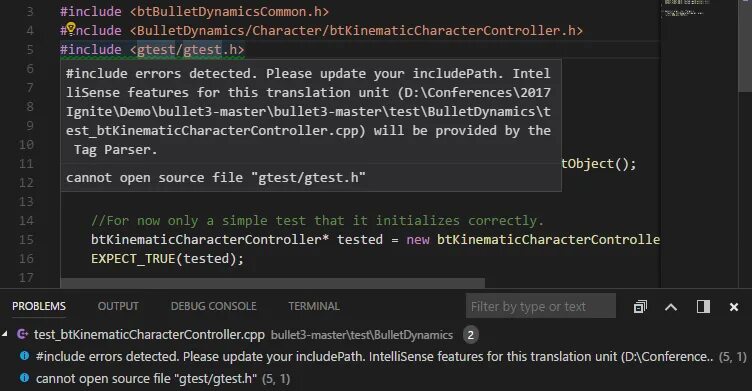 #Include код. Intellisense for cpp. Include search Path Visual Studio. Обнаружена ошибка include измените INCLUDEPATH. Translation unit