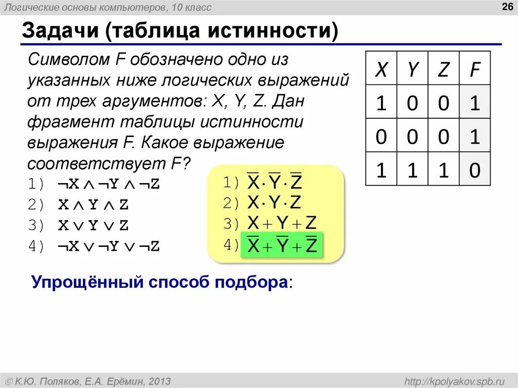 Логические основы информации. Логические основы компьютера. Логика и логические основы компьютера. Таблицы истинности задания. Таблица истинности задачи.