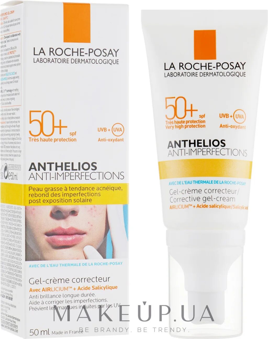 Крем спф сколько. La Roche-Posay Anthelios Corrective Gel-Cream SPF 50. Крем ля Рош 50 SPF. Крем СПФ 50 для жирной кожи ля Рош. Солнцезащитный крем 50 la Roche-Posay.