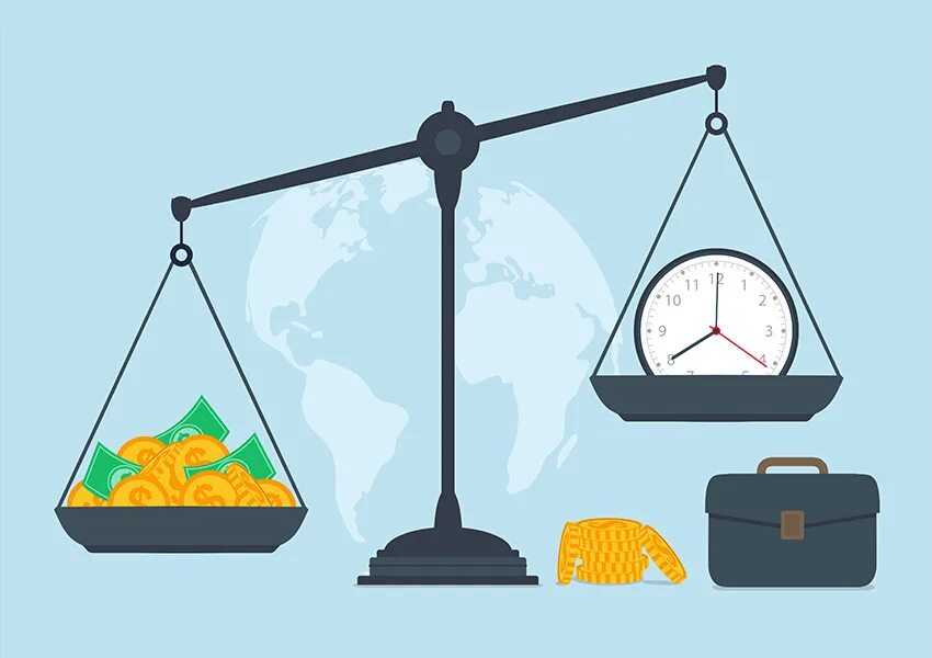 Время деньги результат. Весы с чашами. Весы с деньгами. Весы для презентации. Весы инфографика.