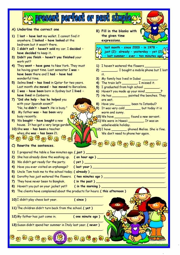 Present perfect or past simple Worksheets. Past simple present perfect упражнения Worksheet. Present perfect past simple упражнения Elementary. Present perfect past simple Worksheets. Present perfect vs past simple worksheet