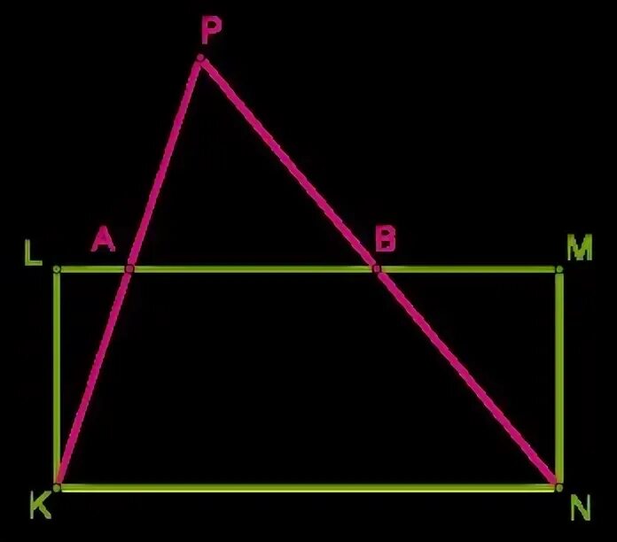 Известно что точка b. Прямоугольник KLMN. Площадь треугольника KPN = см2. KPN площадь треугольника KPN =. Серединный отрезок треугольник площадь.