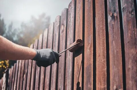 Покрашенный забор как пишется