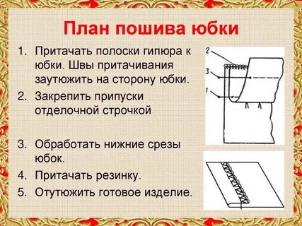 План шитья