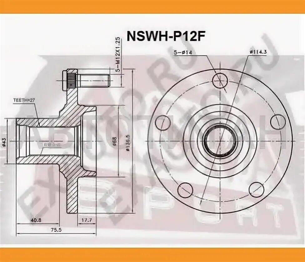 ASVA nswhp11a44r ступица. Гайка передней ступицы Ниссан премьера п 12. Nissan primera p12 ступица передняя. Ступица задняя Nissan primera p11 чертёж.