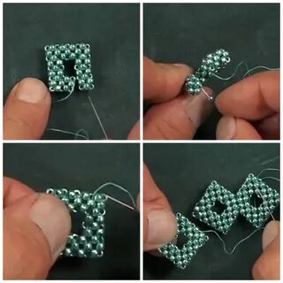 Крестик в 2 ряда из бисера