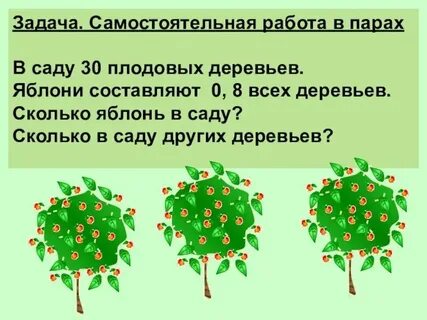 Задача в саду растут яблони