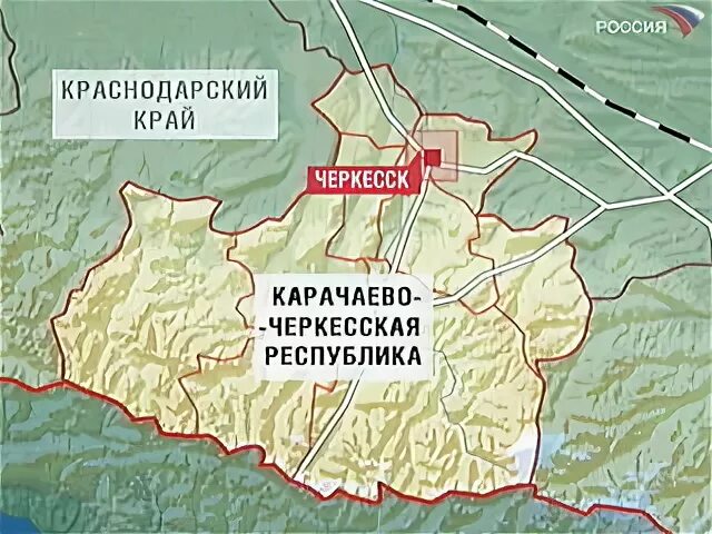 Черкесская республика на карте россии