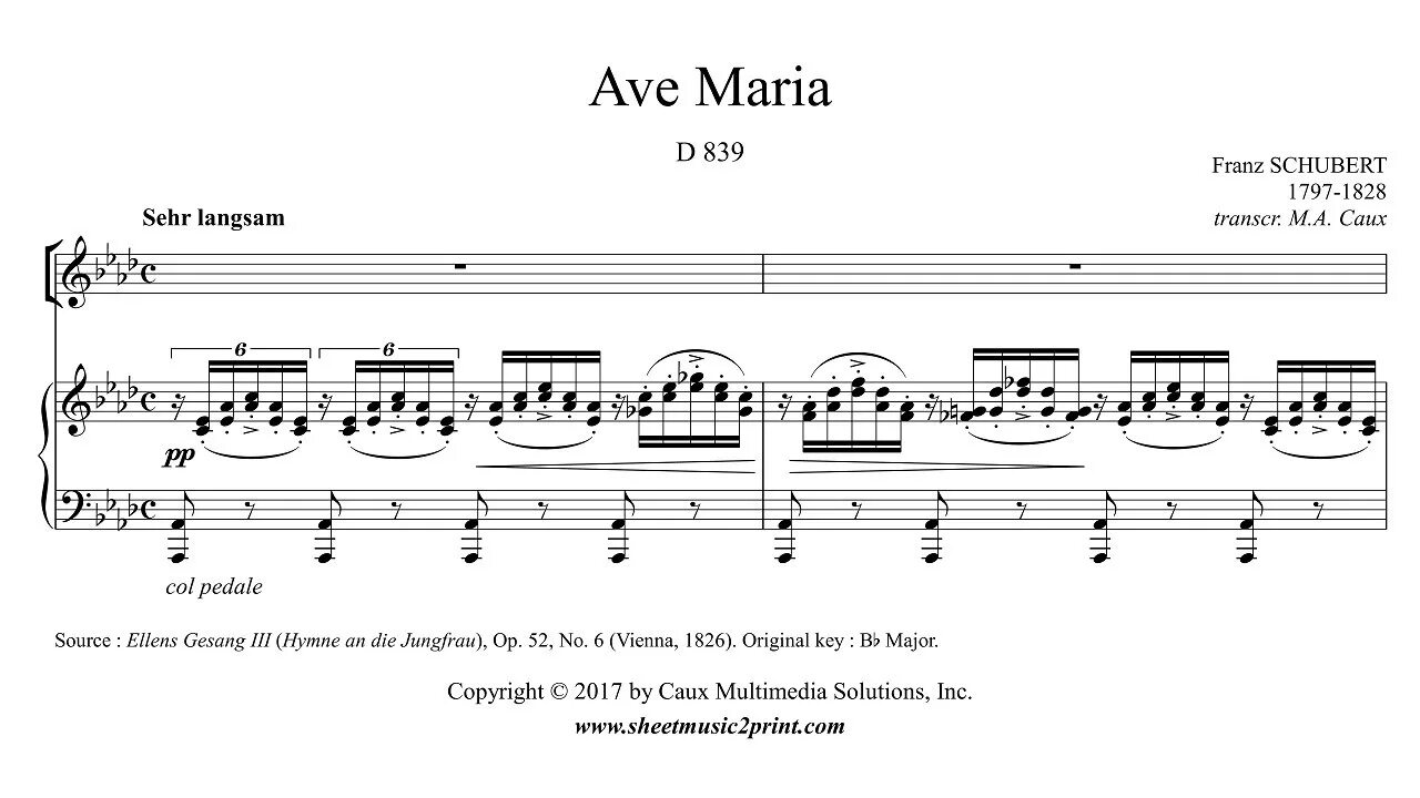 Ave maria ноты