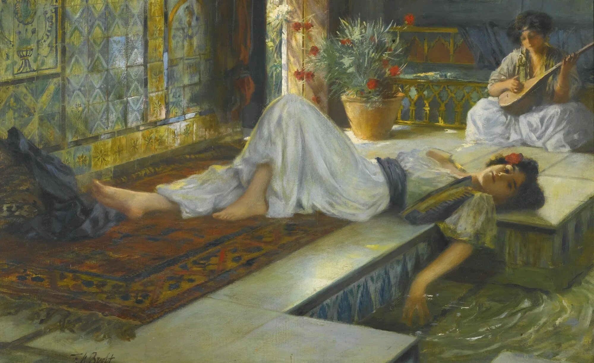 Беременный гарем. Художник Ferdinand Max bredt. Одалиска картина.