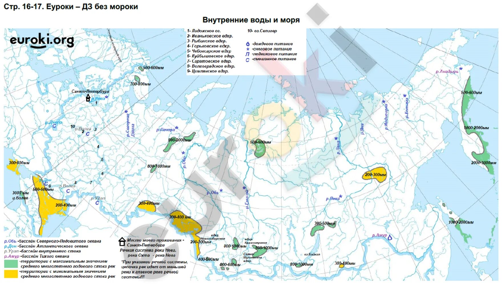 Контурная карта 8 класс экологическая карта