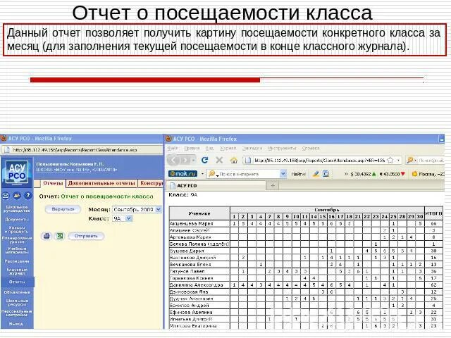 Асу рсо отрадный гимназия. Отчет о посещаемости. АСУ отчет. АСУ РСО журнал. Отчёт о посещаемости образец.